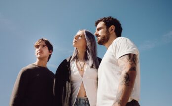Canadian band Wild Rivers with a blue sky background.