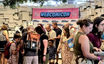 People attend a previous Metro Detroit Webcomicon event at the Rust Belt Market in Ferndale, Michigan.