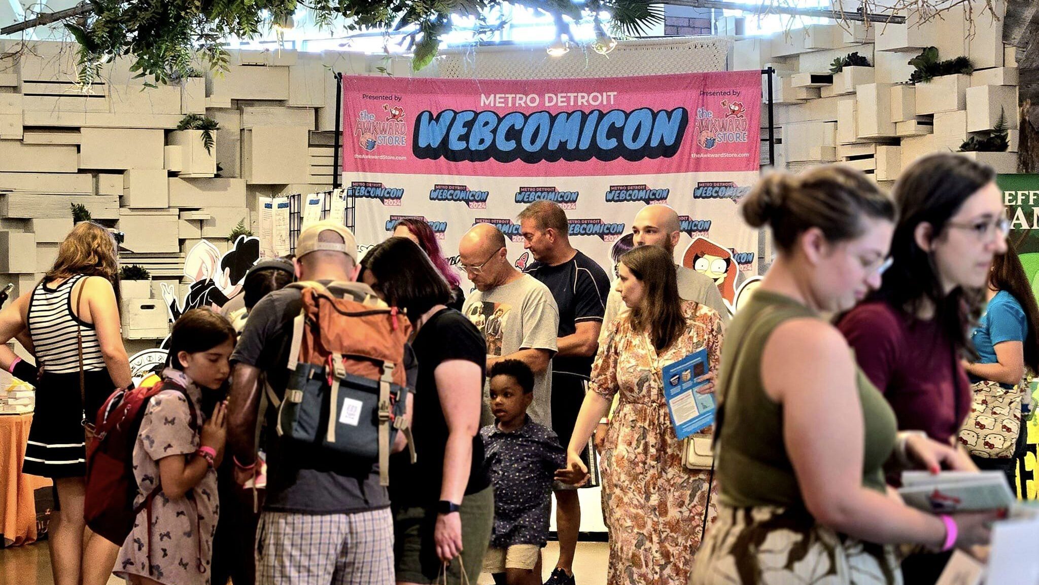 People attend a previous Metro Detroit Webcomicon event at the Rust Belt Market in Ferndale, Michigan.