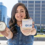Great Lakes Tinned Fish founder Marissa Fellows poses in downtown Grand Rapids, Michigan.